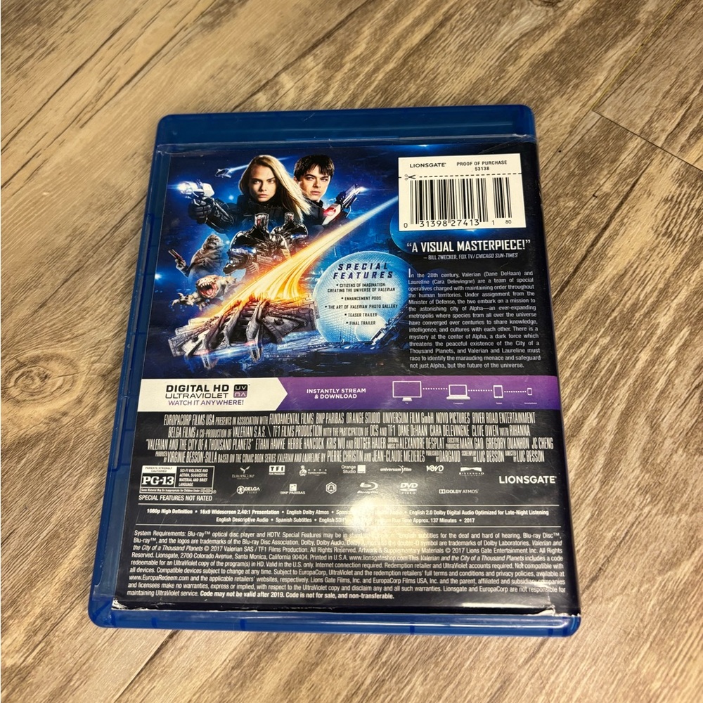 Valerian Blu Ray & DVD - Picture 2 of 3
